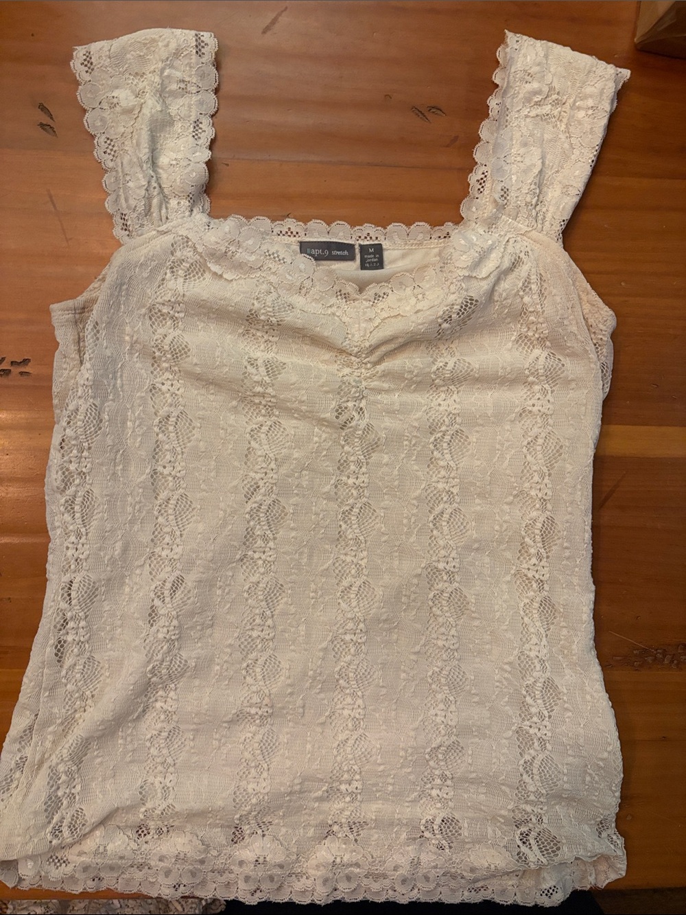Apt. 9 Cream Lace Square-Neck Camisole- great for layering
